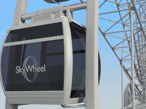 sky wheel with boarding platform ferris wheel 3D Модель