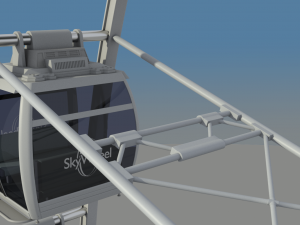 sky wheel with boarding platform ferris wheel 3D Модель