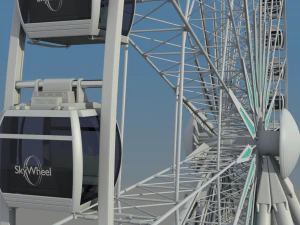 sky wheel with boarding platform ferris wheel 3D Model