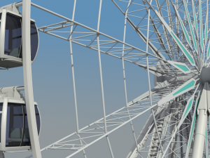 sky wheel with boarding platform ferris wheel 3D Модель