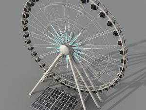 sky wheel with boarding platform ferris wheel 3D Модель
