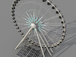 sky wheel with boarding platform ferris wheel 3D Model