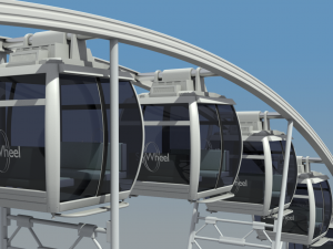 sky wheel with boarding platform ferris wheel 3D Модель