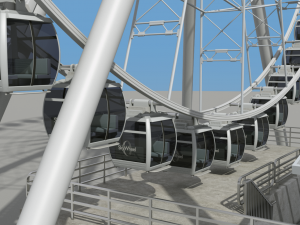 sky wheel with boarding platform ferris wheel 3D Модель