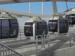 sky wheel with boarding platform ferris wheel 3D Model