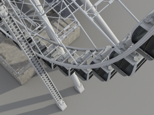 sky wheel with boarding platform ferris wheel 3D Модель