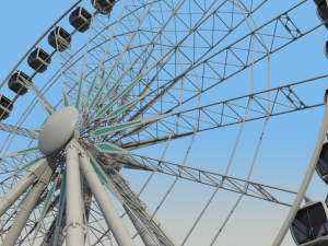 sky wheel with boarding platform ferris wheel 3D Модель