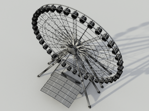 sky wheel with boarding platform ferris wheel 3D Модель