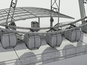sky wheel with boarding platform ferris wheel 3D Model