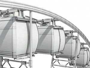 sky wheel with boarding platform ferris wheel 3D Модель