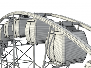 sky wheel with boarding platform ferris wheel 3D Модель