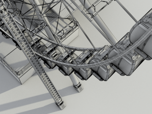 sky wheel with boarding platform ferris wheel 3D Модель
