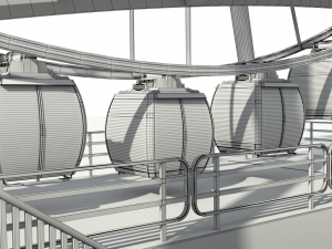 sky wheel with boarding platform ferris wheel 3D Модель