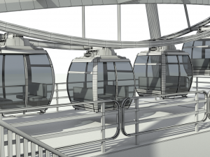sky wheel with boarding platform ferris wheel 3D Модель