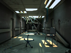 damaged hallway 3D Model