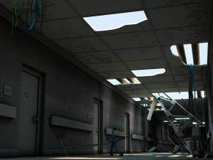 damaged hallway 3D Model