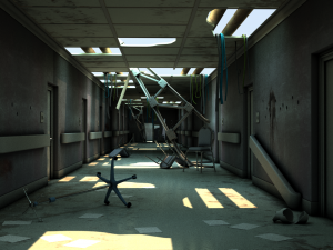 damaged hallway Modelo 3D