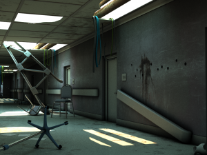 damaged hallway Modelo 3D