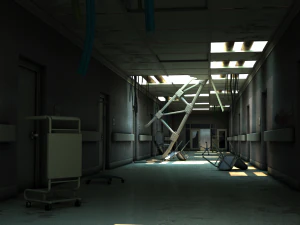 damaged hallway 3D Model