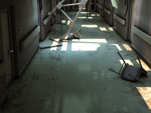 damaged hallway Modelo 3D