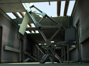 damaged hallway Modelo 3D