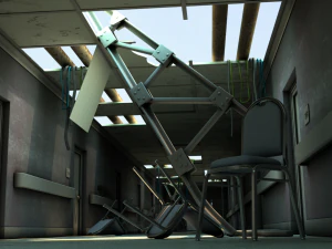 damaged hallway 3D Model
