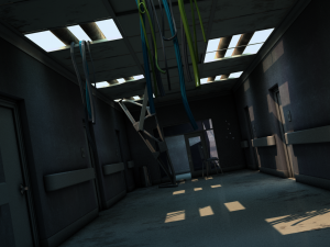 damaged hallway Modelo 3D