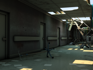 damaged hallway Modelo 3D