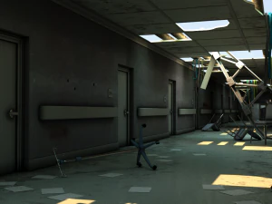 damaged hallway 3D Model