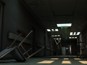 damaged hallway Modelo 3D