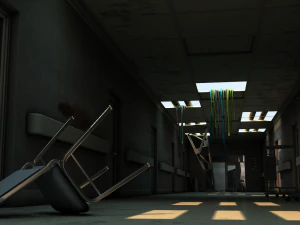 damaged hallway 3D Model