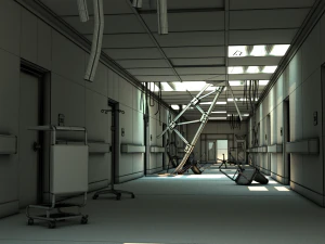 damaged hallway 3D Model