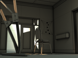 damaged hallway Modelo 3D