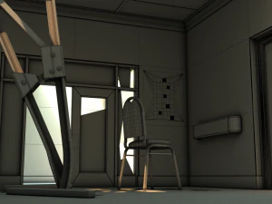 damaged hallway 3D Model