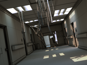 damaged hallway Modelo 3D