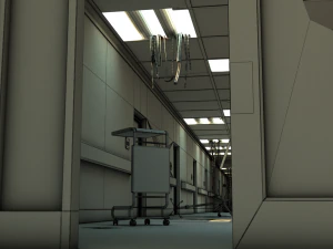 damaged hallway 3D Model