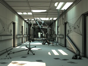 damaged hallway 3D Model
