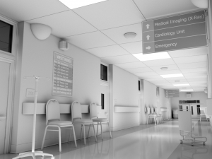 hospital hallway white 3D 모델