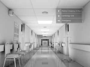 hospital hallway white 3D Model