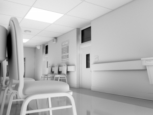 hospital hallway white 3D Model