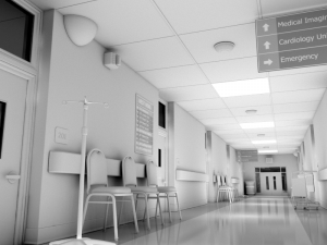 hospital hallway white 3D Model