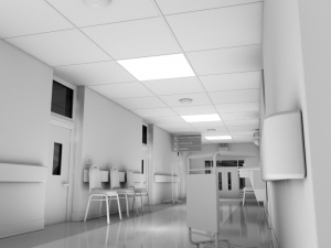 hospital hallway white 3D Model