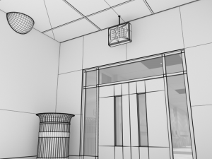 hospital hallway white 3D Model