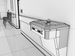 hospital hallway white 3D Model
