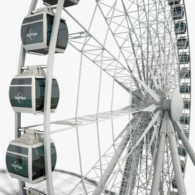 sky wheel with boarding platform maya 3D 模型 .c4d .max .obj .3ds .fbx .stl .blend 