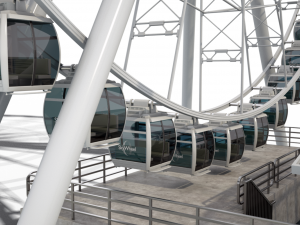 sky wheel with boarding platform maya 3D 模型