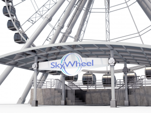 sky wheel with boarding platform maya 3D 模型