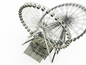 sky wheel with boarding platform maya 3D 模型