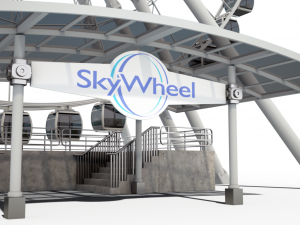 sky wheel with boarding platform maya 3D 模型