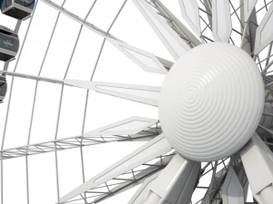 sky wheel with boarding platform maya 3D Model